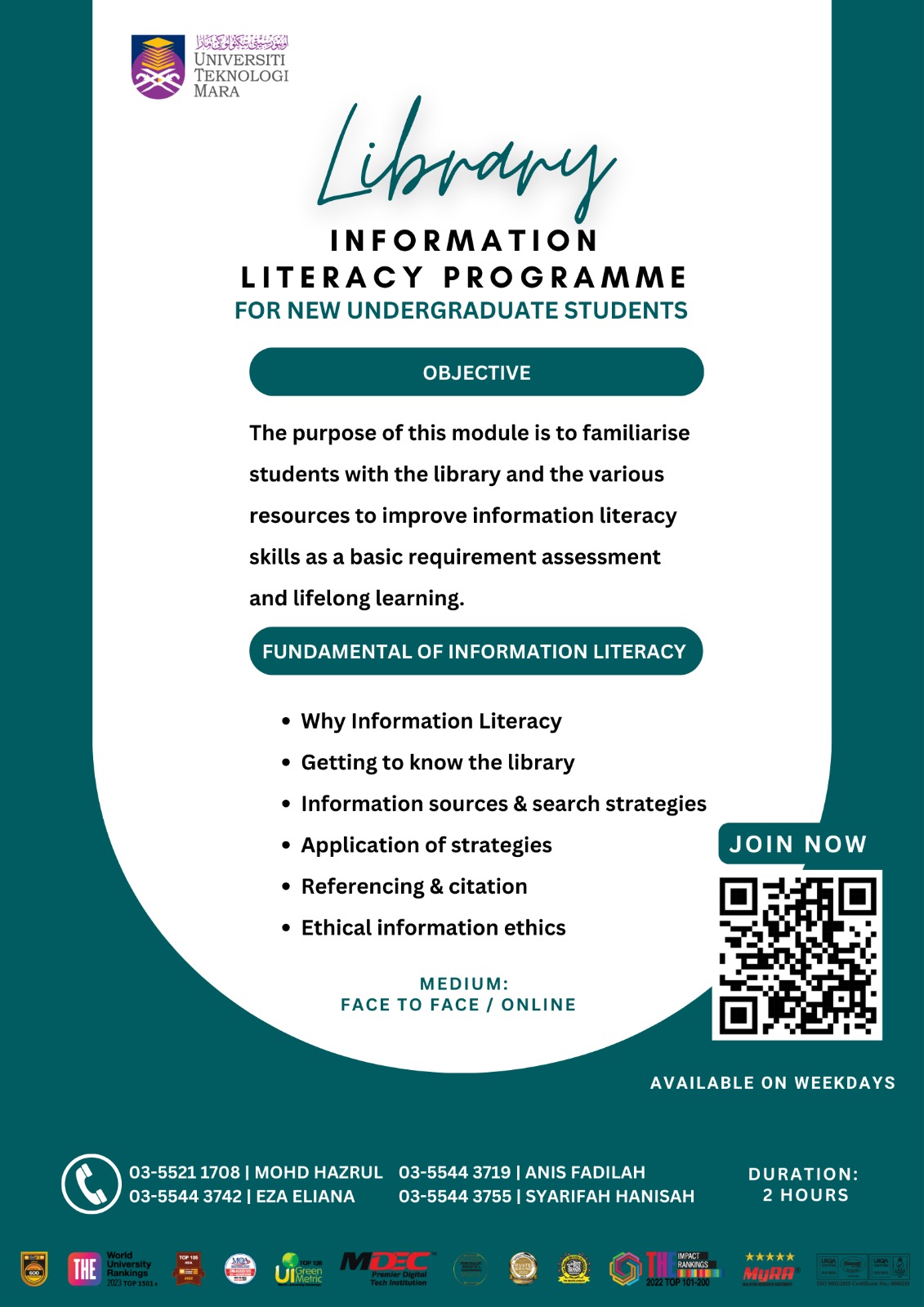 INVITATION: LIBRARY INFORMATION LITERACY PROGRAMME FOR NEW ...