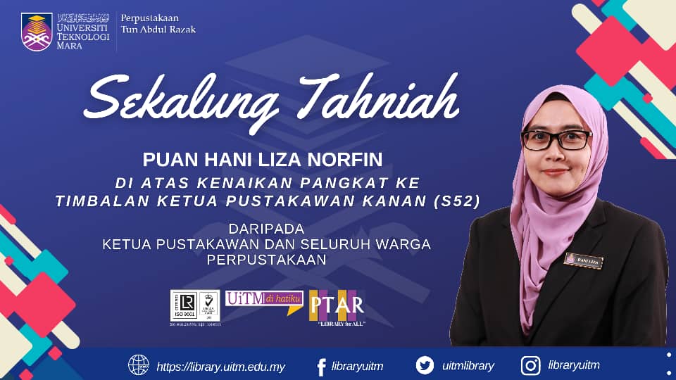 Ucapan Tahniah Di Atas Kenaikan Pangkat Puan Hani Liza Binti Norfin